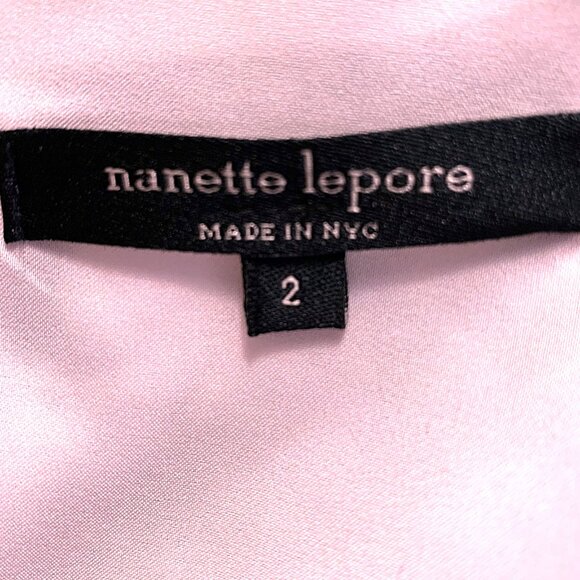 Nanette Lepore Dress Designer Cocktail V-neck Wrap Purple Pink Women’s Size 2 - Picture 14 of 15